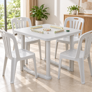 Mahjong plastic table, for 4 people, easy to set up, DIY set up, plastic white table